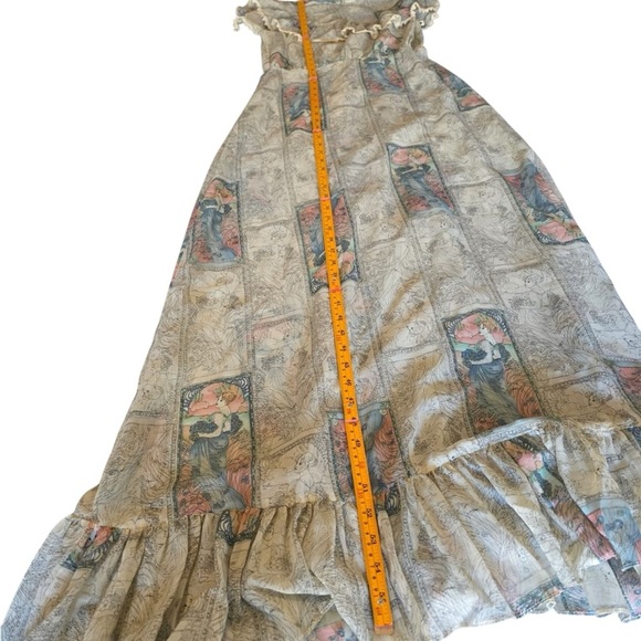 Vintage NancyB 1970 art print Prairie Maxi Dress: boho prairie Victorian Revival - Picture 7 of 8